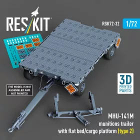   Reskit - MHU-141M munitions trailer with flat bed/cargo platform (type 2) (3D Printed model kit)