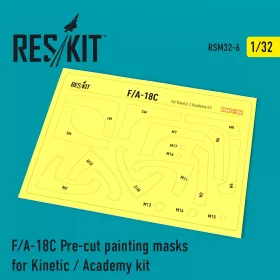   Reskit - F/A-18C  Hornet  Pre-cut painting masks for Kinetic / Academy kit (1/32)