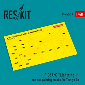   Reskit - F-35 A/? Lightning II pre-cut painting masks for Tamiya kit