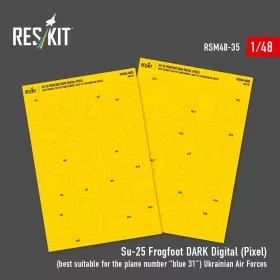  Reskit - Su-25 Frogfoot DARK Digital (Pixel) (best suitable for the plane number “blue 31”) Ukrainian Air Forces (Pre-cut painting masks )