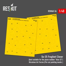   Reskit - Su-25 Frogfoot Clover (best suitable for the plane number “blue 22”) Ukrainian Air Forces (Pre-cut painting masks )