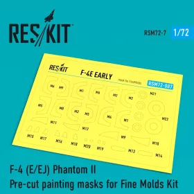   Reskit - F-4 (E EJ)  Phantom II  Pre-cut painting masks for FineMolds kit  (1/72)