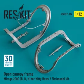   Reskit - Open canopy frame Mirage 2000 (B D N) for Kitty Hawk / Zimimodel kit (3D Printed) (1/32)