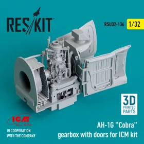   Reskit - AH-1G Cobra gearbox with doors for ICM kit (3D Printed)