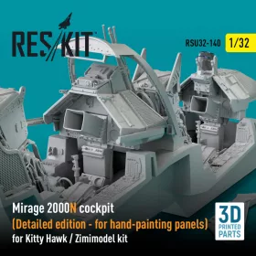   Reskit - Mirage 2000N cockpit (Detailed edition) for Kitty Hawk / Zimimodel kit (3D Printed) (1/32)