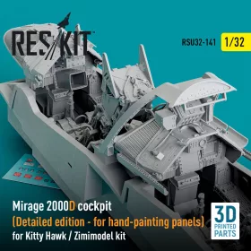   Reskit - Mirage 2000D cockpit (Detailed edition) for Kitty Hawk / Zimimodel kit (3D Printed)