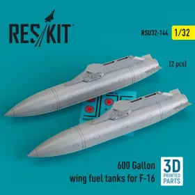   Reskit - 600 Gallon wing fuel tanks for F-16 (CJ/DJ Block 50/52, 50/52+, Sufa) (2 pcs) (3D Printed)