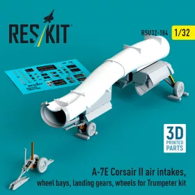   Reskit - A-7E Corsair II air intakes wheel bays landing gears wheels for Trumpeter kit (3D Printed)