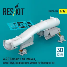   Reskit - A-7D Corsair II air intakes wheel bays landing gears wheels for Trumpeter kit (3D Printed)