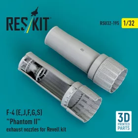   Reskit - F-4 (E, J, F, G, S) Phantom II exhaust nozzles for Revell kit (3D Printed)