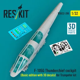   Reskit - F-105G Thunderchief cockpit (Basic edition with 3D decals) for Trumpeter kit (3D Printed)