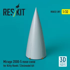   Reskit - Mirage 2000-5 nose cone for Kitty Hawk / Zimimodel kit (3D Printed)