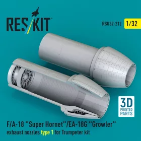   Reskit - F/A-18 Super Hornet/EA-18G Growler exhaust nozzles type 1 for Trumpeter kit (3D Printed)