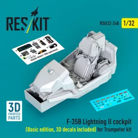   Reskit - ?F-35B Lightning II cockpit (Basic edition 3D decals included) (3D Printed) for Trumpeter