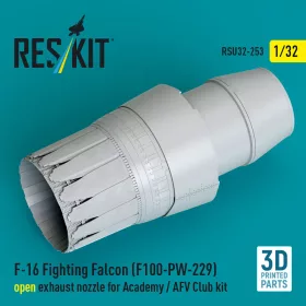   Reskit - F-16 Fighting Falcon (F100-PW-229) open exhaust nozzle for Academy / AFV Club kit (3D Printed)
