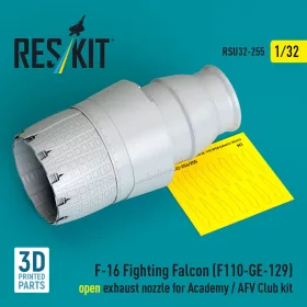   Reskit - F-16 Fighting Falcon (F110-GE-129) open exhaust nozzle for Academy / AFV Club kit (3D Printed)
