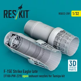   Reskit - F?15E Strike Eagle late (F100-PW-229) open exhaust nozzles for Tamiya kit (3D Printed)
