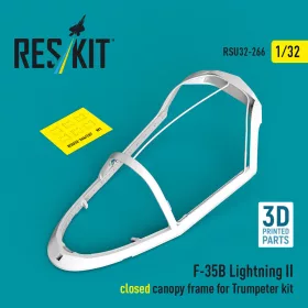   Reskit - F-35B Lightning II closed canopy frame (3D Printed) for Trumpeter