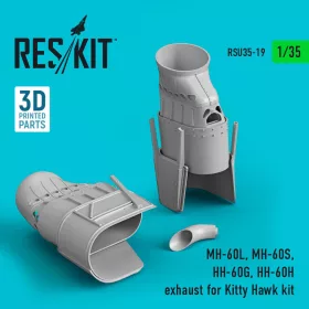   Reskit - MH-60L MH-60S HH-60G HH-60H exhaust for Kitty Hawk / Zimimodel kit (3D Printed)