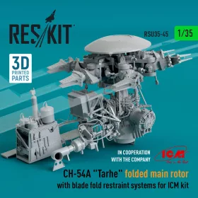   Reskit - CH-54A Tarhe folded main rotor with blade fold restraint systems for ICM kit (3D Printed)