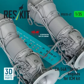 Reskit - CH-54A Tarhe engines for ICM kit (3D Printed)