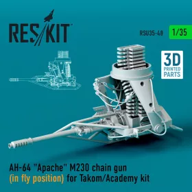   Reskit - AH-64 Apache M230 chain gun (in fly position) for Takom/Academy kit (3D Printed)