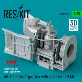   Reskit - AH-1G Cobra gearbox with doors for ICM kit (3D Printed)