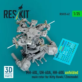   Reskit - MH-60L UH-60A HH-60G unfolded main rotor for Kitty Hawk / Zimimodel (3D Printed)