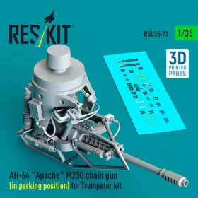   Reskit - AH-64 Apache M230 chain gun (in parking position) for Trumpeter kit (3D Printed)