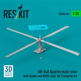   Reskit - AH-64A Apache main rotor with blades and ADSS radar for Trumpeter kit (3D Printed)