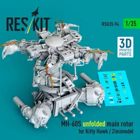   Reskit - MH-60S unfolded main rotor for Kitty Hawk / Zimimodel (3D Printed)