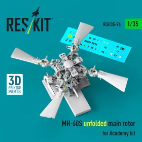 Reskit - MH-60S unfolded main rotor (3D Printed) for Academy