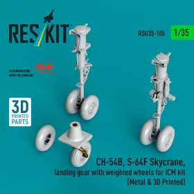   Reskit - CH-54B S-64F Skycrane landing gear with weighted wheels (Metal & 3D Printed) for ICM
