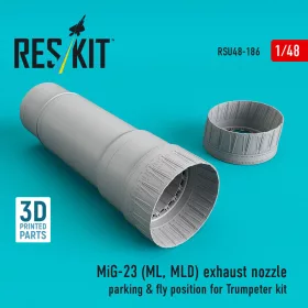   Reskit - MiG-23 (ML MLD) exhaust nozzle parking & fly position for Trumpeter kit (3D Printed)