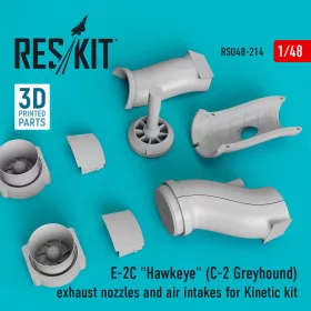   Reskit - E-2C Hawkeye (C-2 Greyhound) exhaust nozzles and air intakes for Kinetic kit (3D Printed)