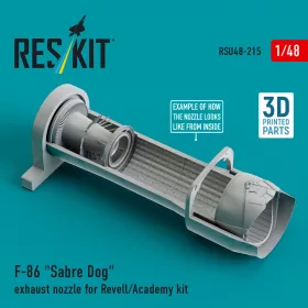   Reskit - F-86 Sabre Dog exhaust nozzle for Revell/Academy kit (3D Printed)