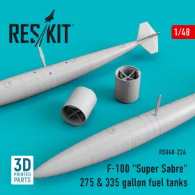   Reskit - F-100 Super Sabre 275 & 335 gallon fuel tanks (3D Printed)