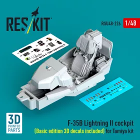   Reskit - ?F-35B Lightning II cockpit (Basic edition 3D decals included) (3D Printed) for Tamiya