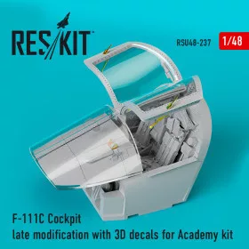   Reskit - F-111C Cockpit late modification with 3D decals for Academy kit (1/48)