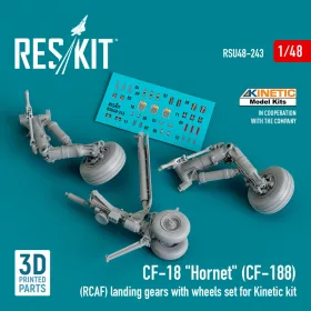   Reskit - CF-18 Hornet (CF-188) (RCAF) landing gears with wheels set for Kinetic kit (3D Printed)
