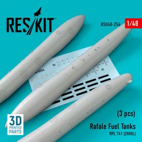   Reskit - Rafale Fuel Tanks RPL 741 (2000L) (3 pcs) (3D Printed) (1/48)
