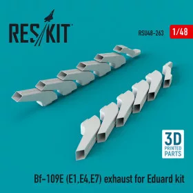   Reskit - Bf-109E (E1 E4 E7) exhaust for Eduard kit (3D Printed) (1/48)
