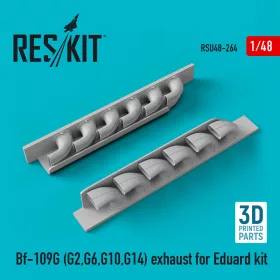   Reskit - Bf-109G (G2,G6,G10,G14) exhaust for Eduard kit (3D Printed)