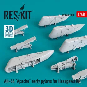   Reskit - AH-64  Apache  early pylons for Hasegawa kit (3D Printed) (1/48)