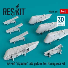   Reskit - AH-64  Apache  late pylons for Hasegawa kit (3D Printed) (1/48)