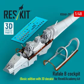   Reskit - Rafale B cockpit (Basic edition with 3D decals) for Revell/Academy kit (3D Printed)
