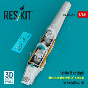   Reskit - Rafale B cockpit (Basic edition with 3D decals) for HobbyBoss kit (3D Printed)