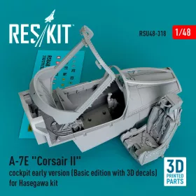   Reskit - A-7E Corsair II cockpit early version (Basic edition with 3D decals) for Hasegawa kit (3D Printed)