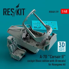   Reskit - A-7D Corsair II cockpit (Basic edition with 3D decals) for Hasegawa kit (3D Printed)