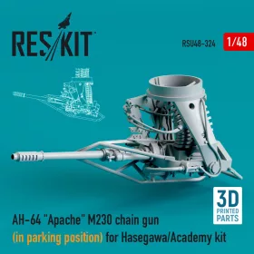   Reskit - AH-64 Apache M230 chain gun (in parking position) for Hasegawa/Academy kit (3D Printed)